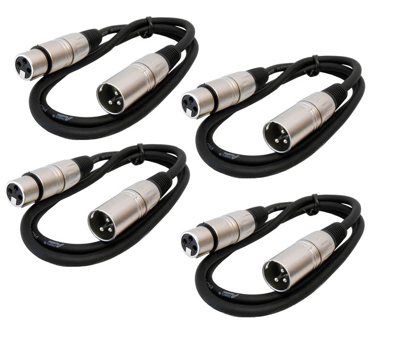 Audio2000'S ADC2037X4 3 ft XLR Female to XLR Male Microphone Cable